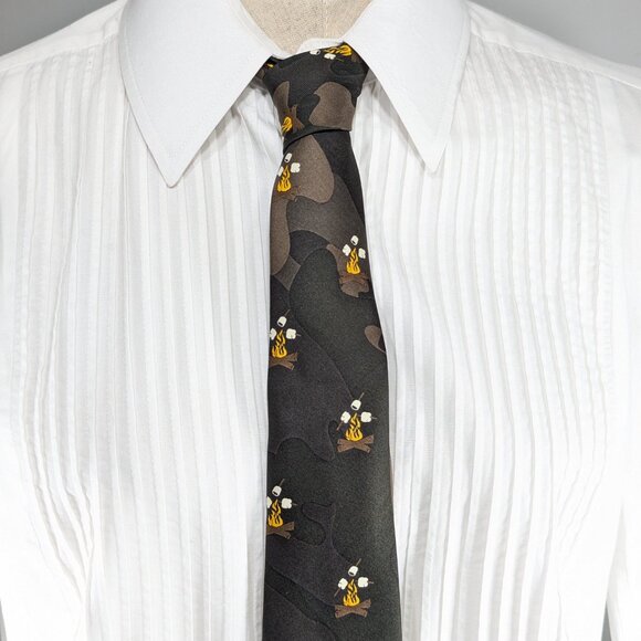 Tommy Hilfiger army camouflage campfire neck tie polyester - Picture 5 of 7